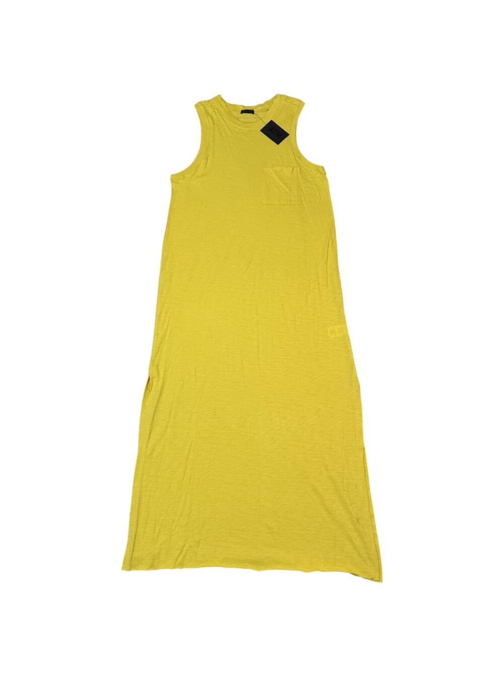 NEW ATM Anthony Thomas Melillo Pocket Midi Tank Dress Pima Cotton Yellow Medium